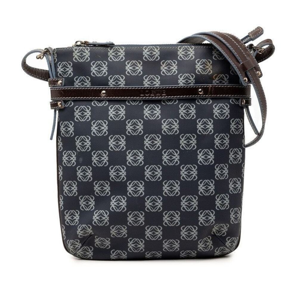 Loewe Vinyl Repeat Anagram Shoulder Bag Navy